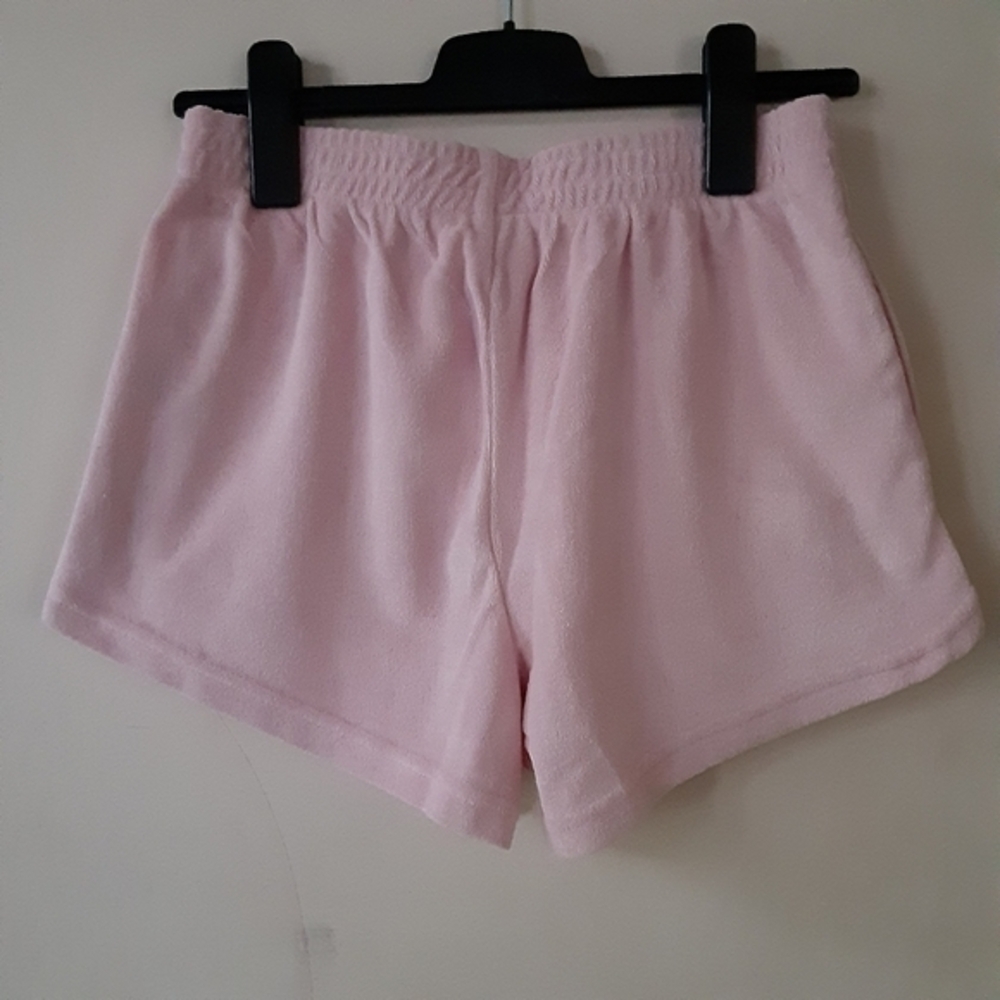 NWT Frank‎ and Oak Plush terry organic cotton retro shorts,light pink,S - Picture 5 of 16